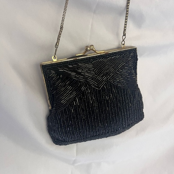 Vintage 1950’s beaded evening bag by Magid black hand beaded - Picture 5 of 5
